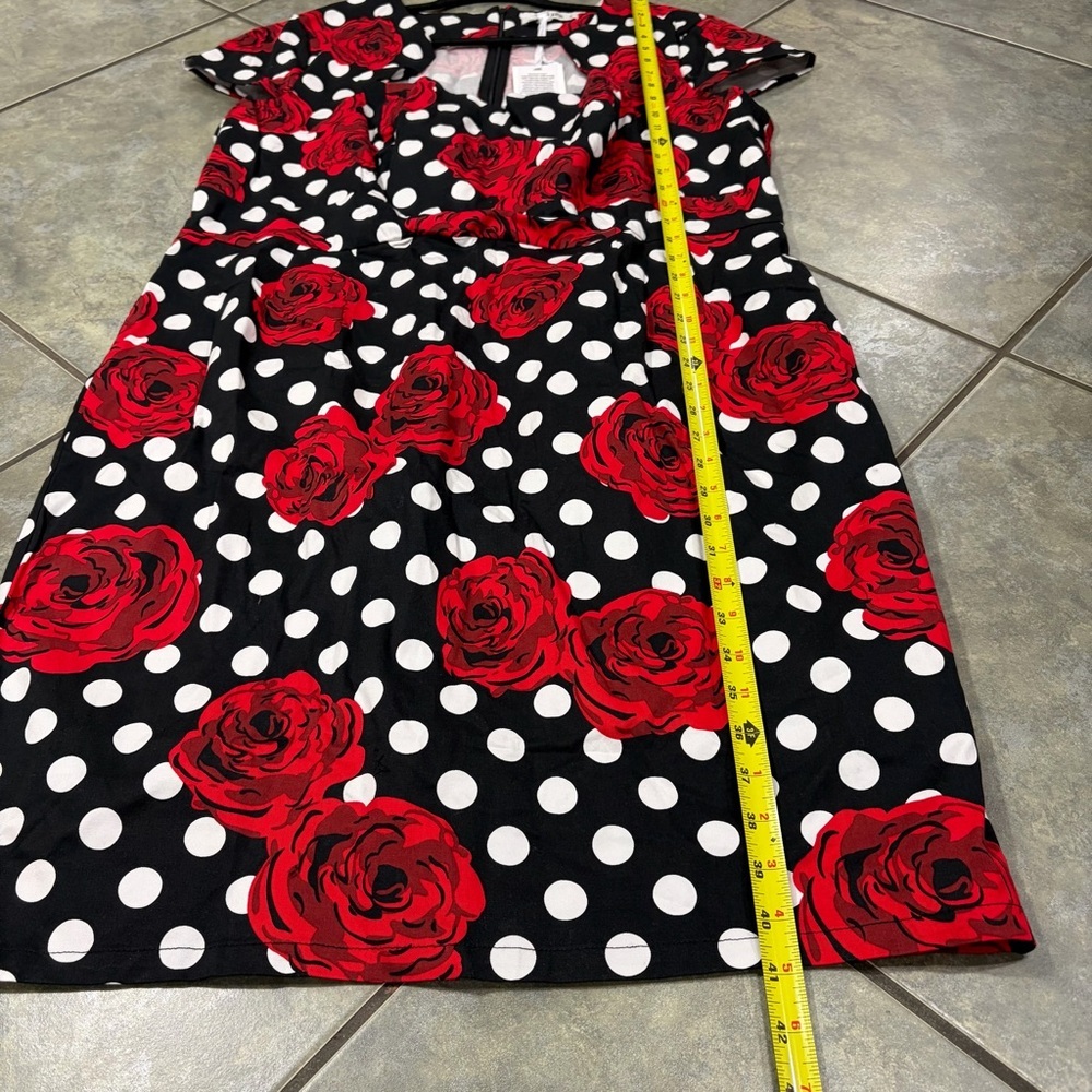 NWT Grace Karin Rose Polka Dot Rockabilly Pinup Retro Party Bodycon Dress 3XL - Picture 11 of 11